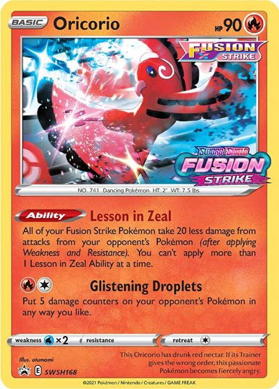 Oricorio (Prerelease) SWSH168 — Sword & Shield Promo