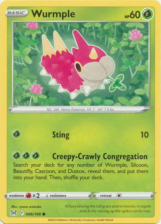Wurmple 006/196 — Lost Origin