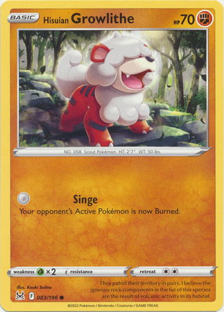 Hisuian Growlithe 083/196 — Lost Origin