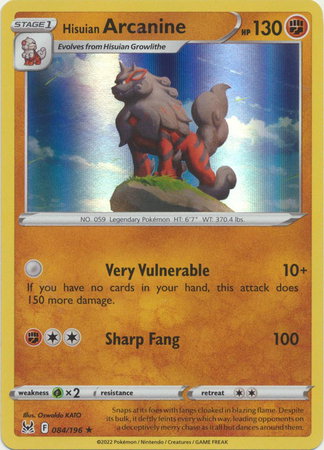 Hisuian Arcanine 084/196 — Lost Origin