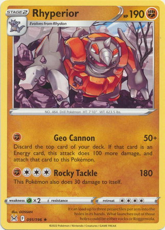 Rhyperior 091/196 — Lost Origin