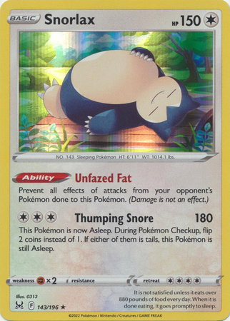 Snorlax 143/196 — Lost Origin