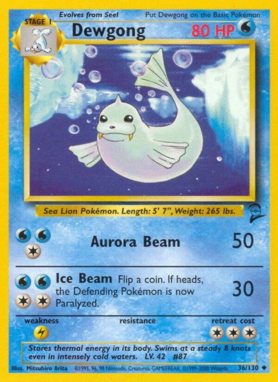 Dewgong 36 — Base Set 2