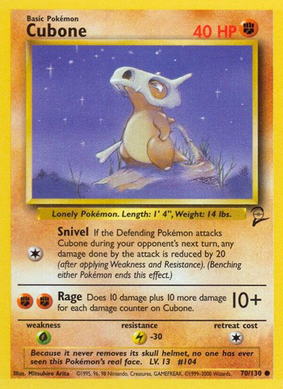 Cubone 70 — Base Set 2