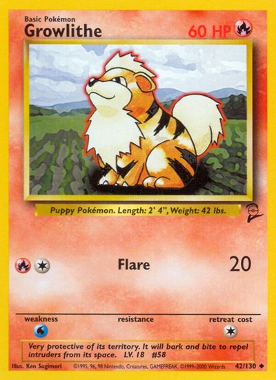Growlithe 42 — Base Set 2