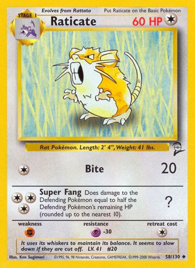 Raticate 58 — Base Set 2