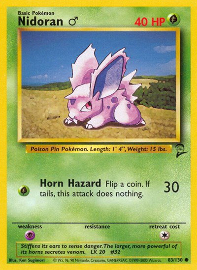 Nidoran M 83 — Base Set 2