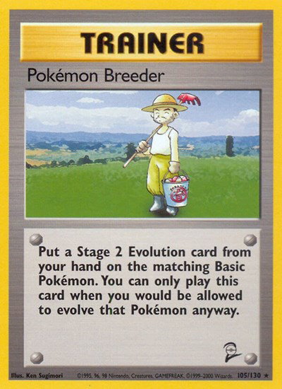 Pokemon Breeder 105 — Base Set 2