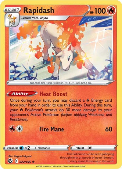 Rapidash 022/195 — Silver Tempest