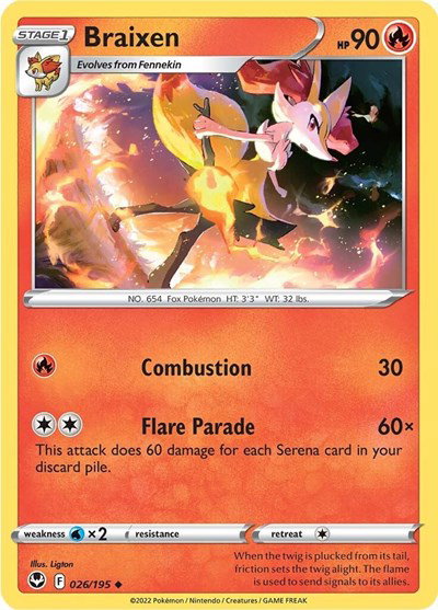 Braixen 026/195 — Silver Tempest