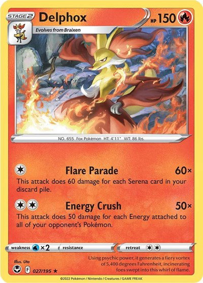 Delphox 027/195 — Silver Tempest
