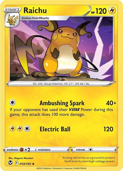 Raichu 050/195 — Silver Tempest