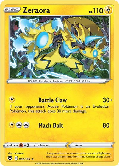 Zeraora 056/195 — Silver Tempest