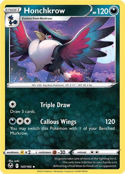 Honchkrow 107/195 — Silver Tempest