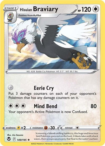 Hisuian Braviary 149/195 — Silver Tempest