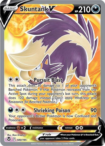 Skuntank V (Full Art) 180/195 — Silver Tempest