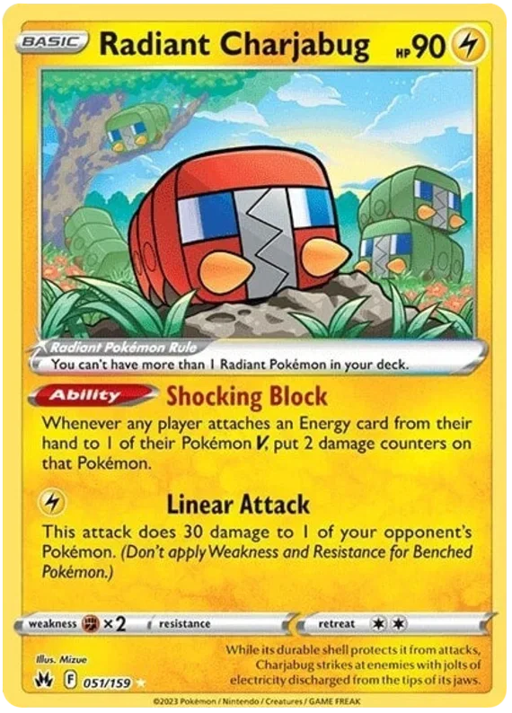 Radiant Charjabug 051/159 — Crown Zenith