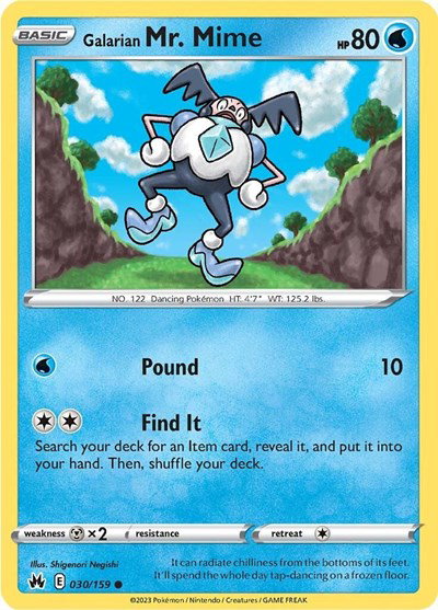 Galarian Mr. Mime 030/159 — Crown Zenith