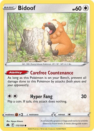 Bidoof 111/159 — Crown Zenith
