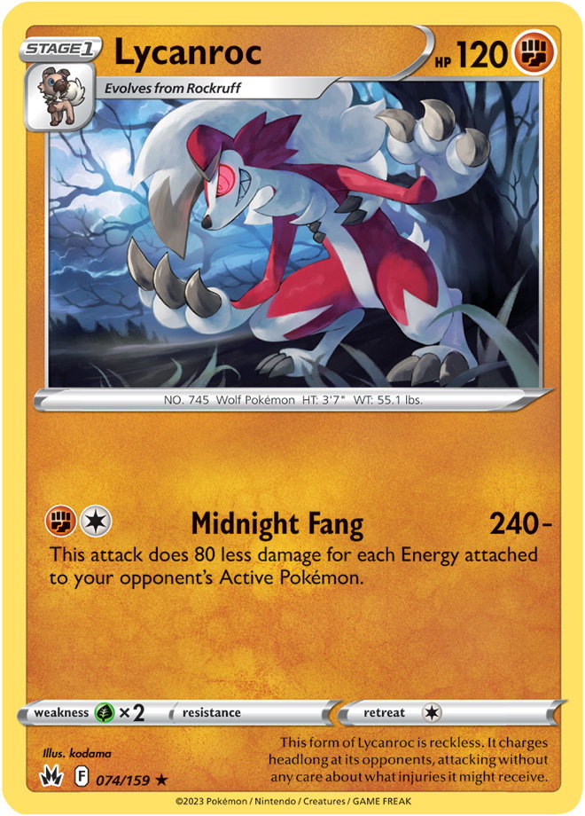 Lycanroc 074/159 — Crown Zenith