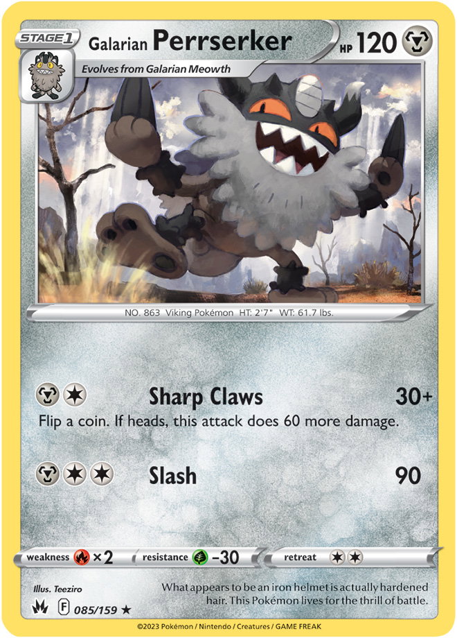 Galarian Perrserker 085/159 — Crown Zenith