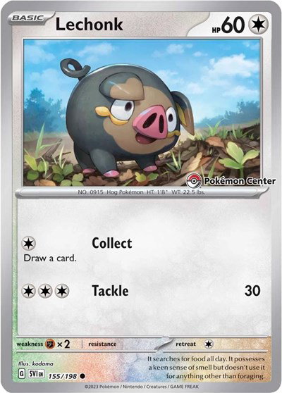 Lechonk (Pokemon Center Exclusive) 155/198 — Scarlet & Violet Promo