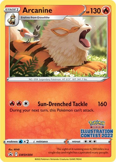 Arcanine (Illustration Contest 2022) SWSH304 — Sword & Shield Promo