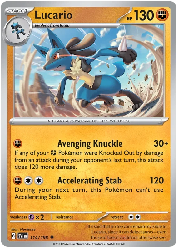 Lucario 114/198 — Scarlet & Violet Base Set
