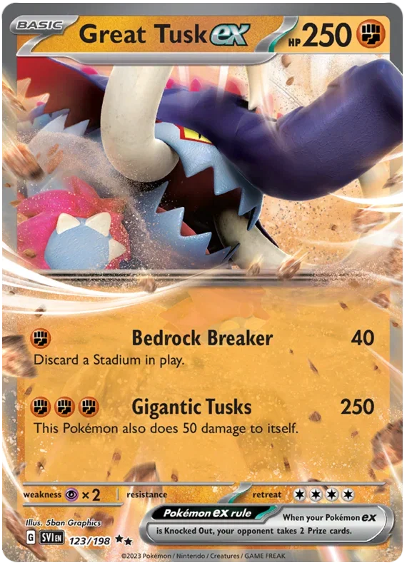 Great Tusk ex 123/198 — Scarlet & Violet Base Set