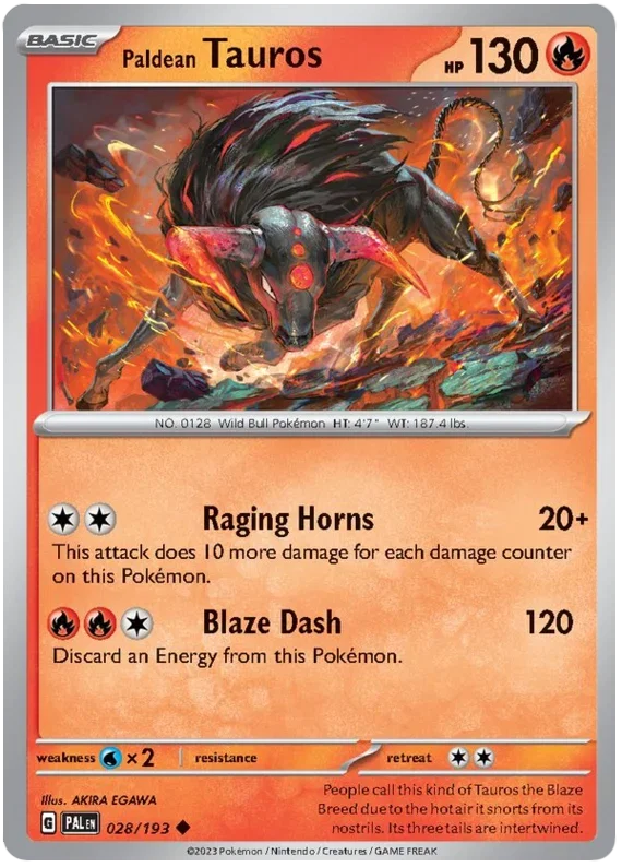 Paldean Tauros 028/193 — Paldea Evolved