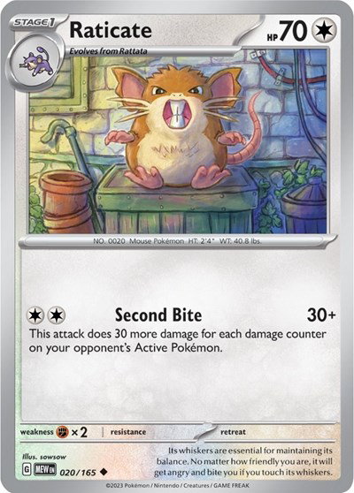 Raticate 020/165 — SV: 151