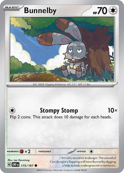 Bunnelby 175/197 — Obsidian Flames