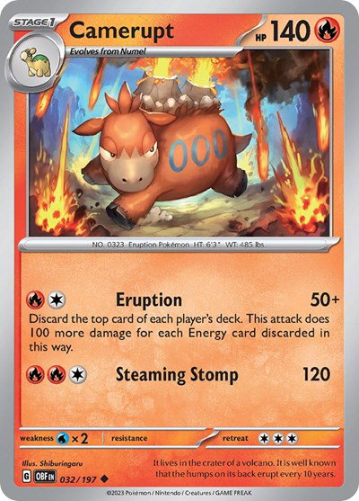 Camerupt 032/197 — Obsidian Flames