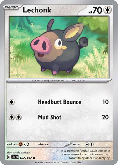 Lechonk 182/197 — Obsidian Flames