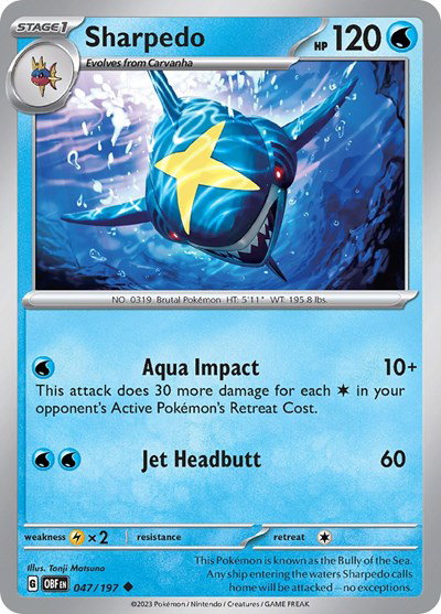 Sharpedo 047/197 — Obsidian Flames