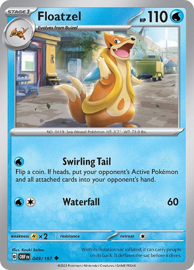 Floatzel 049/197 — Obsidian Flames