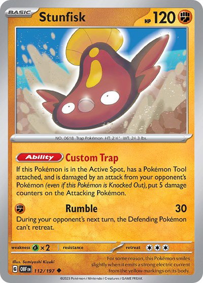 Stunfisk 112/197 — Obsidian Flames