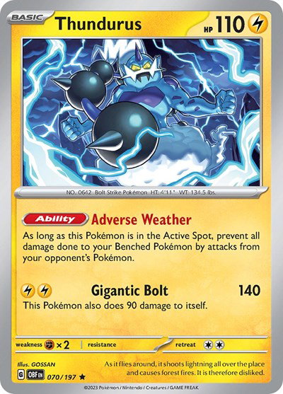 Thundurus 070/197 — Obsidian Flames