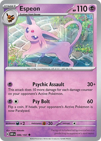 Espeon 086/197 — Obsidian Flames