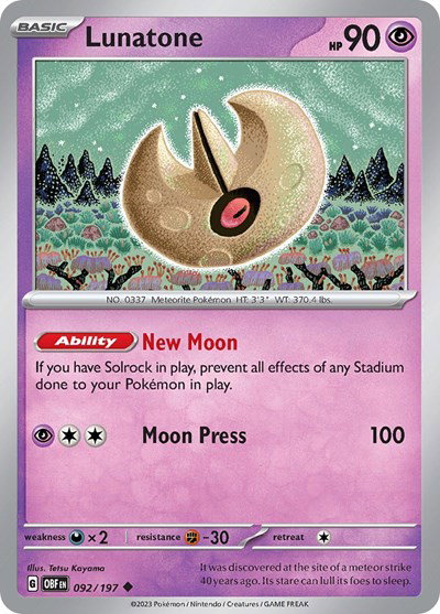 Lunatone 092/197 — Obsidian Flames