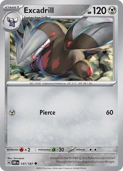 Excadrill 147/197 — Obsidian Flames
