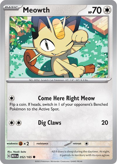 Meowth 052/165 — SV: 151