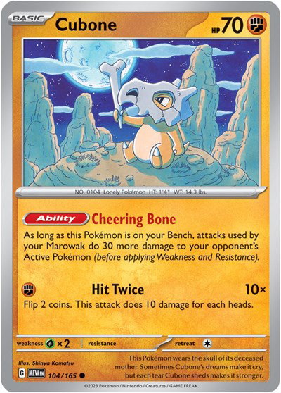 Cubone 104/165 — SV: 151