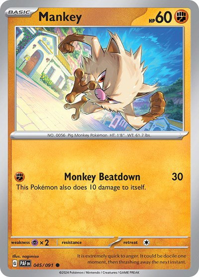 Mankey 045/091 — Paldean Fates