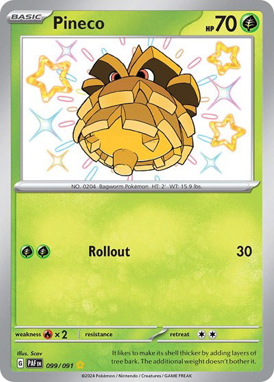 Pineco 099/091 — Paldean Fates