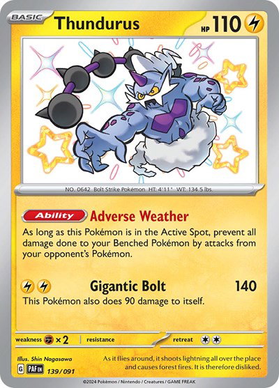 Thundurus 139/091 — Paldean Fates