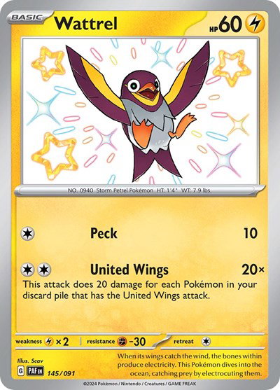 Wattrel 145/091 — Paldean Fates