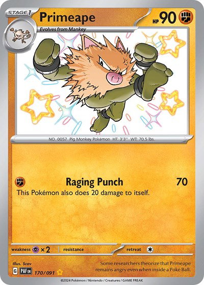 Primeape 170/091 — Paldean Fates