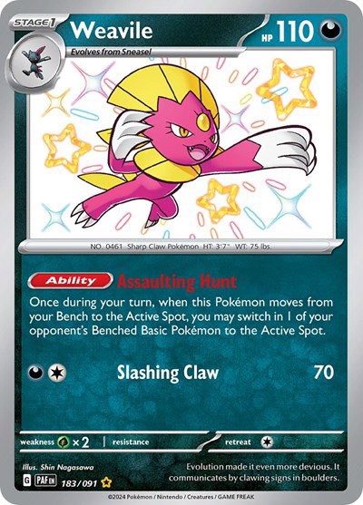 Weavile 183/091 — Paldean Fates