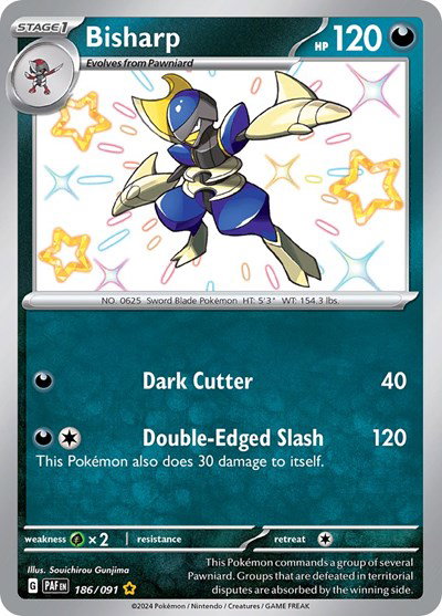 Bisharp 186/091 — Paldean Fates